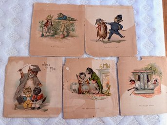 A Group Of Chromolithographs CATS!  Story Time