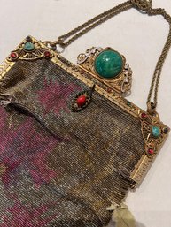 Antique Victorian Pocketbook AS IS With Multi Semi Precious Stone