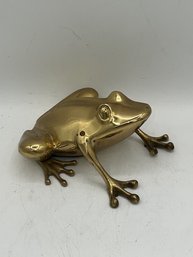 A BRASS FROG APPROX 6'