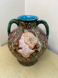 RARE Majolica ART NOUVEAU Jug Mucha Like Face