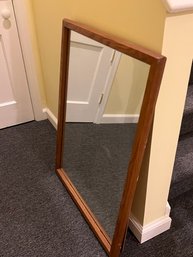 Solid Oak Framed Mirror Approx 24 X 30'