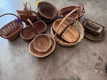 Large Group Of Baskets All Shapes And Sizes