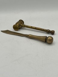A Brass Hammer And Letter Opener