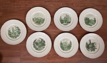 RARE ~ Group Of 7 Embossed Wedgwood Plates Wellesley College