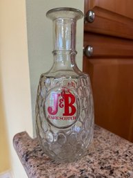 Glass Carafe J & B Scotch