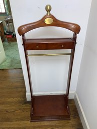 Solid Walnut And Brass Men's Valet  With Drawer