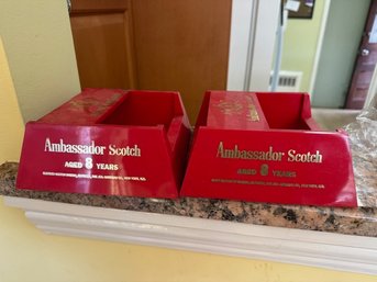 2 Ambassador Scotch Napkin Holders Bar Top