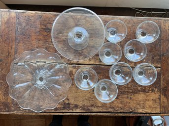 Nice Group Of Glass Cake Stands And Dessert Cups*