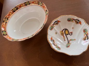A Pair Of Porcelain Bowls Royal Albert And Celtic Illumination