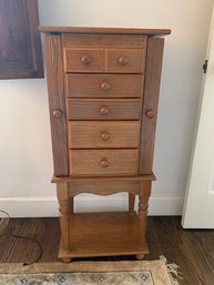 Standing Wood Jewelry Cabinet