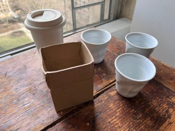 Group Of Ceramic Cups And Vase