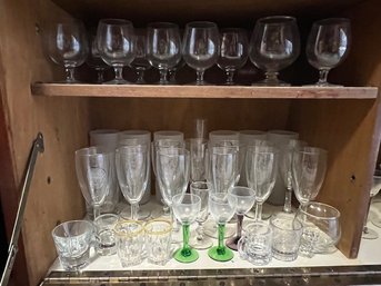 A Large Group Of Various Cocktail, Highball, Shot, Cordial And Champagne Glasses!