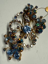 Austrian Crystal Brooch  Multi Colored Stones Approx  3'