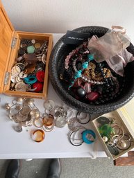 Large Group Of Costume Jewelry, Earrings, Necklaces Etc!