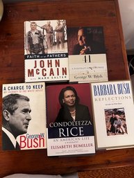 5 Biographies,  Autobiographies,  Bush, McCain, Rice, Etc All First Editions