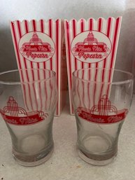 Movie Night! 2 Popcorn Holders 2 Glasses!