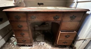 Smaller Vintage Solid Wood Desk
