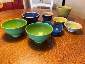 Group Of 9 Small Bowls Waechtersbach, Pottery, Porcelain, Etc