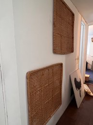 Pair Of LARGE Rattan Wall Pieces