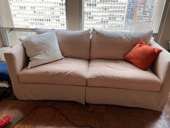 Oatmeal Canvas Covered Couch Very Good Condition