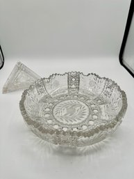 A Brilliant Crystal Bowl And Napkin Holder