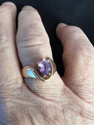 14k Amethyst And Gold Ring Size 8