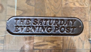 Cast Iron Vintage Saturday Evening Post ~ Ladies Home Journal Newspaper Weight