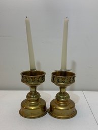 Smaller Pillar Brass Candle Sticks