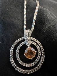 Sterling Silver And Topaz Necklace