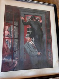 British Original  Illustration Painting Signed On Back Robert S***