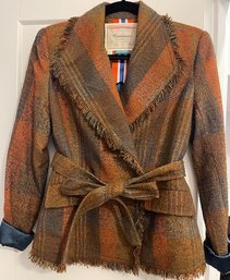 Exceptional Belted Plaid Wrap Jacket Cartonnier