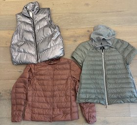 Group Of Three Quilted Anorak Jackets Size S And M