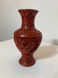Cinnabar Vase Jingfa Approx 6' Tall