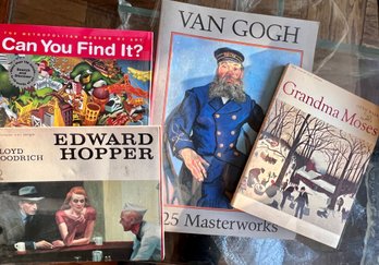 Lot Of 4 Books, Hopper, Van Gogh, Grandma Moses And MMA Can You Find It