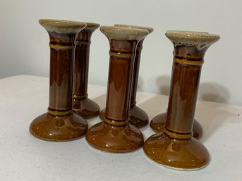 MCM 6  Ceramic Amber Candle Sticks