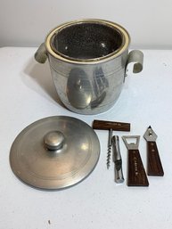 Barware Set Openers, Aluminum Ice Bucket By Henry & Miller Kraftware