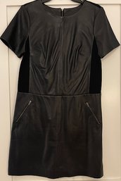 Halogen Black Leather And Fabric Dress Size S