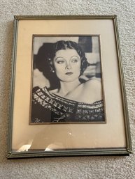 Great Vintage Frame With Myrna Loy Photo Approx 11 X 14