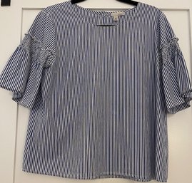 Halogen Size S Navy White Striped Top