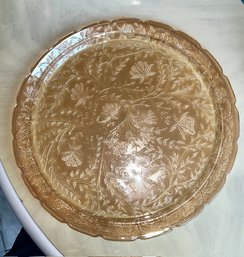 Large Carnival Glass Serving Platter Approx 14' D