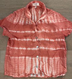 Red Tones Tie Dye Button Down Blouse Cloth And Stone By Anthropologie Size XS