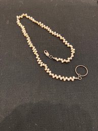 Pearl And Silver Necklace/eyeglass Holder