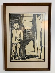 MCM Woodcut Joseph Love 1963 A Jesuit Priest Including In The Chicago Museum Of Fine Art