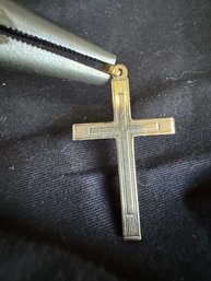 14K Engraved Cross