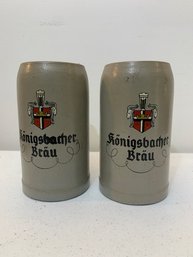 2 Vintage Kronigsbacher Brau Mugs
