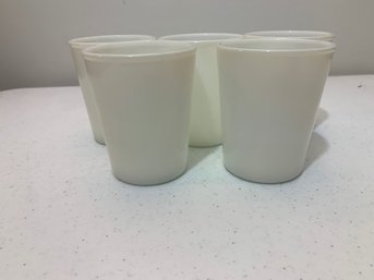 5 Japanese Milk Glass Tea Cups
