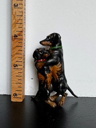 Vienna Bronze Two Dachsunds Hugging