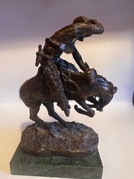 Frederic Remington 'RATTLESNAKE ' Bronze Statue APPROX 11' Height