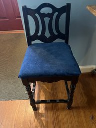 Boudoir Chair Blue Suede Seat