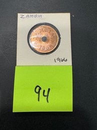 Zambia Bronze Coin 1966